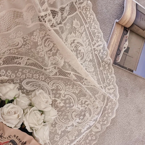 Lace skirt cream beige womens summer spring long skirt floral - Picture 13 of 15